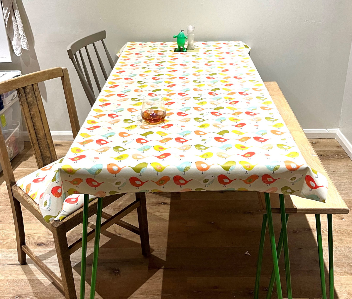 Scandi Birds Multi Oilcloth tablecloth
