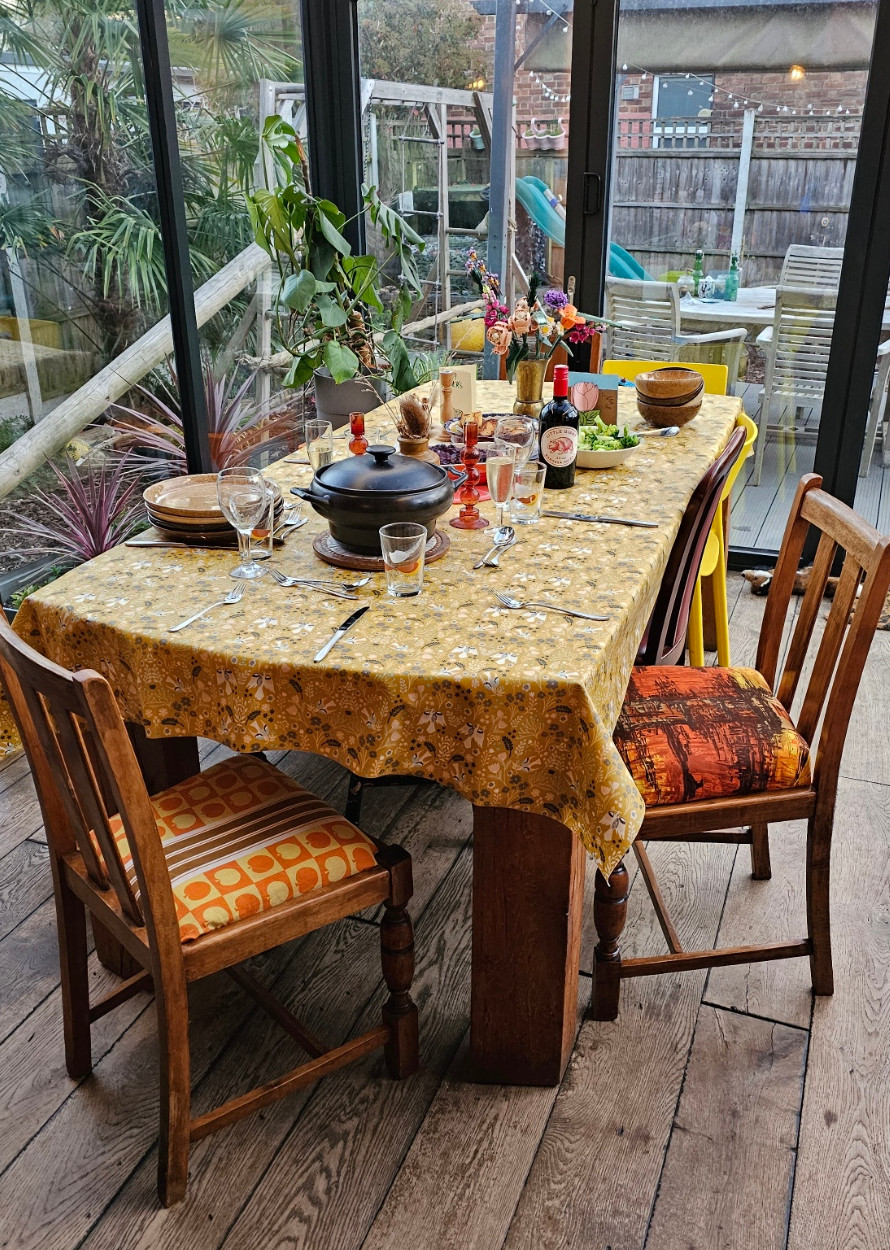 Wordsworth Ochre Oilcloth Tablecloth