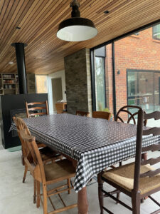 Vichy Black Oilcloth Tablecloth