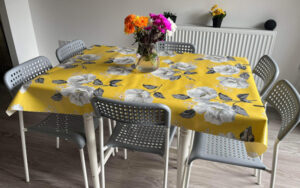 Cath Kidston Wild Poppies Citrine Oilcloth Tablecloth