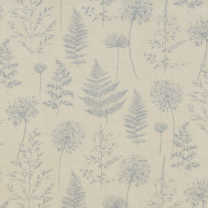 Cream and Grey Fern Botanical Matt Oilcloth