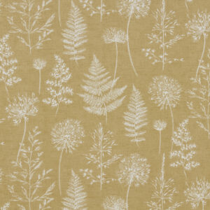 Mustard Yellow Fern Botanical Matt Oilcloth