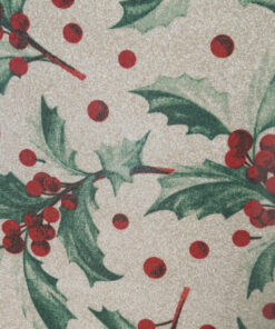 Christmas Holly Gloss Oilcloth Tablecloth