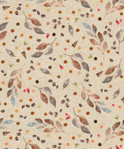 Delicate Autumn Leaf Patterned Matt Oilcloth