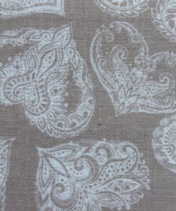Love Story Taupe Oilcloth Tablecloth