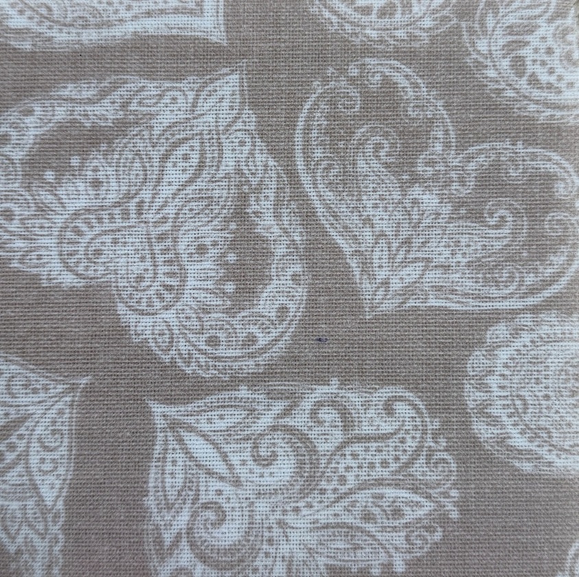 Love Story Taupe Oilcloth Tablecloth