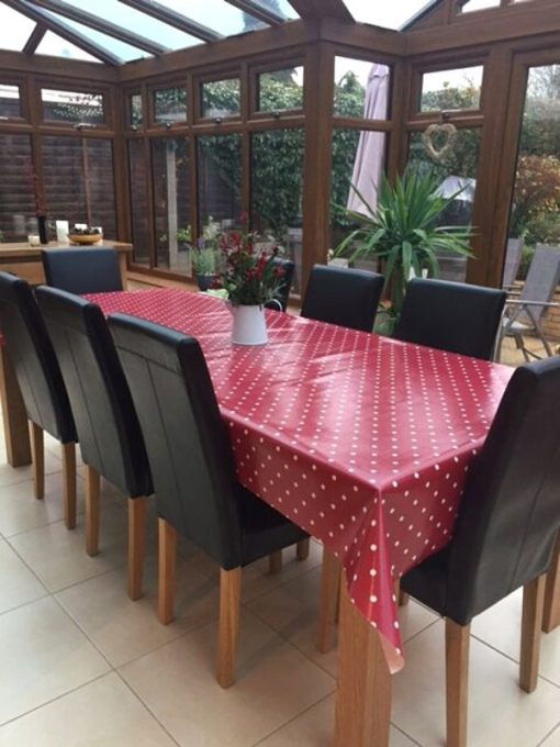 Dotty Red oilcloth Tablecloth