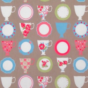 Tea Room Taupe Matt Oilcloth