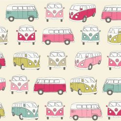 VW Campers Cerise Oilcloth Tablecloth